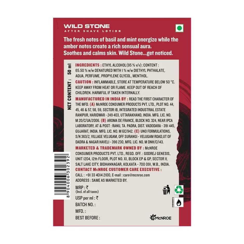 Wild Stone Ultra Sensual After Shave Lotion for Men | Long-Lasting Fragrance | Soothing Care