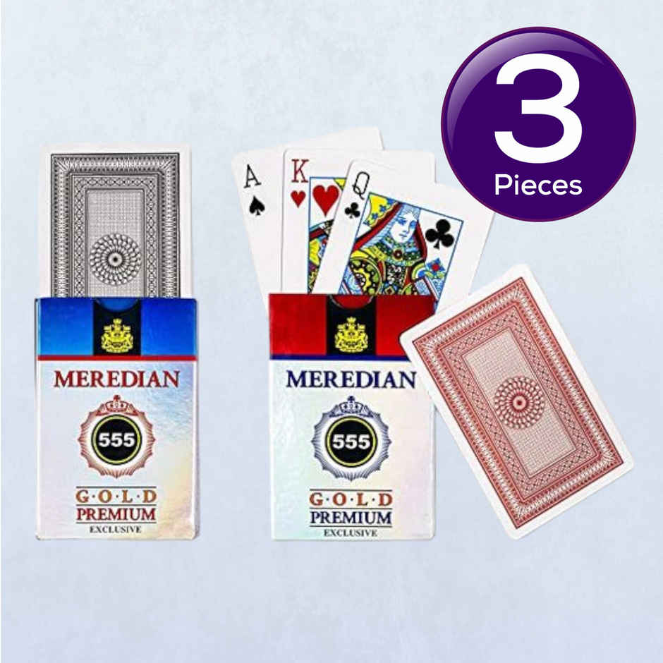 Parksons Playing Cards Plastic Coated Meredian 555 Gold Premium Combo