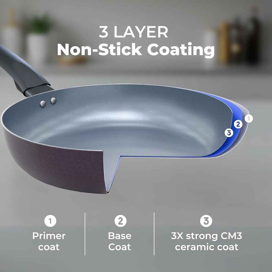 Tower Cerasure Non Stick Frypan | Stain Resistant | Gas and Induction Compatible - 24 cm