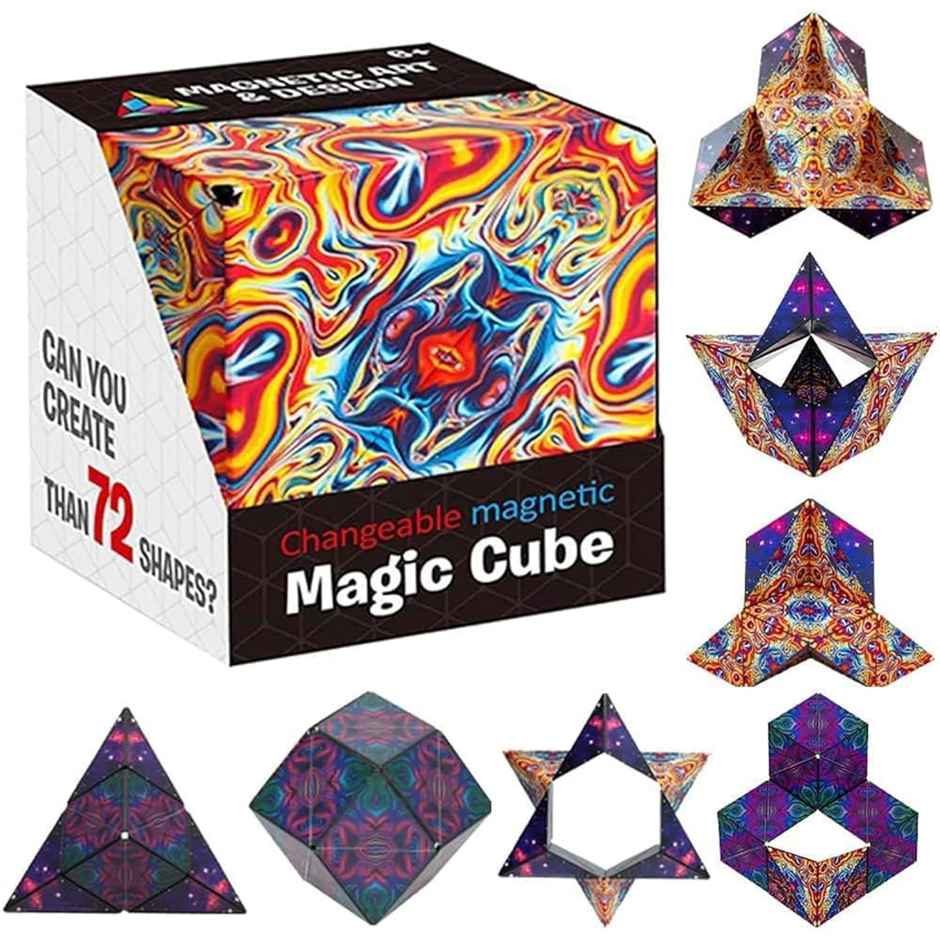 Kidology Magic Cube Shape Shifting Puzzle Box Magnetic Cube Transforms Shapes Over 70 Types