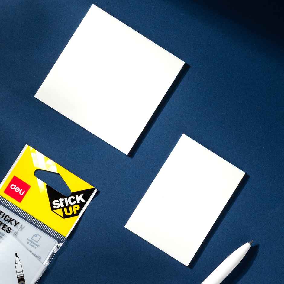 Deli Sticky Notes, 50 Sheets, 76 X 76 mm, White