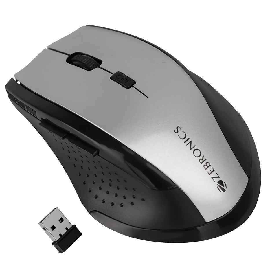 Zebronics Speedy Black Plus Grey SPEEDY, 2.4GHz, WIRELESS MOUSE