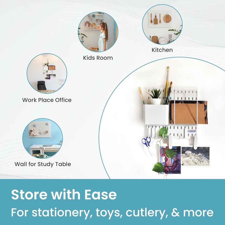 Cheston Plastic Peg Board | 30 x 30 cm - White