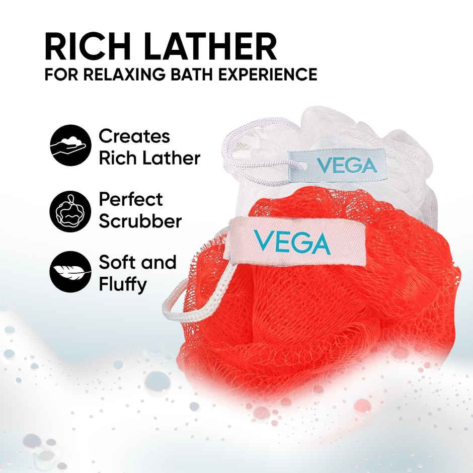 VEGA Mini Bath Loofah Sponge Remove Dead Skin for Men & Women | Pack of 2 | BA-3/12