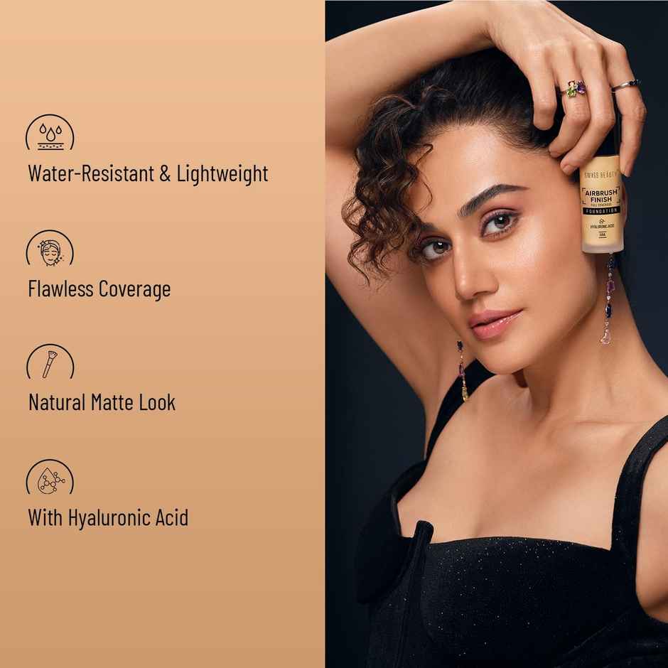 Swiss Beauty Airbrush Finish Full Coverage Foundation - Nude Beige