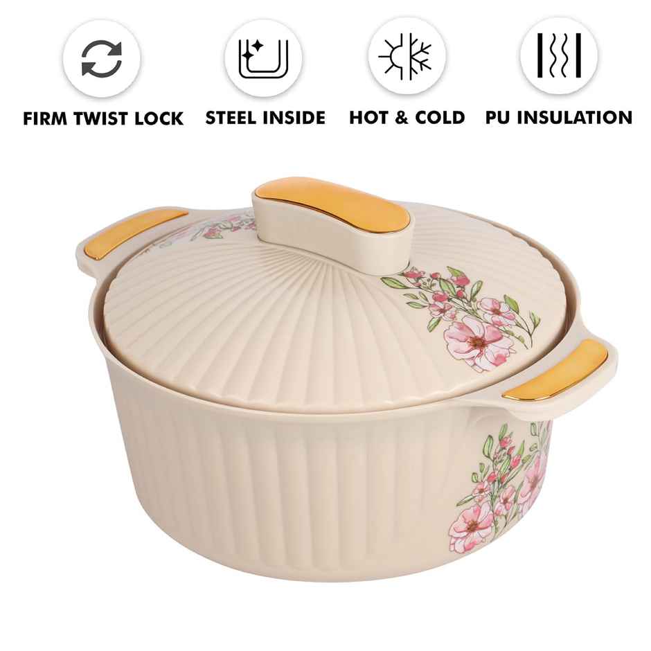 Cello Sonet Insulated Inner Steel Casserole For Roti Hot Box Hot Pot Chapati Box Assorted