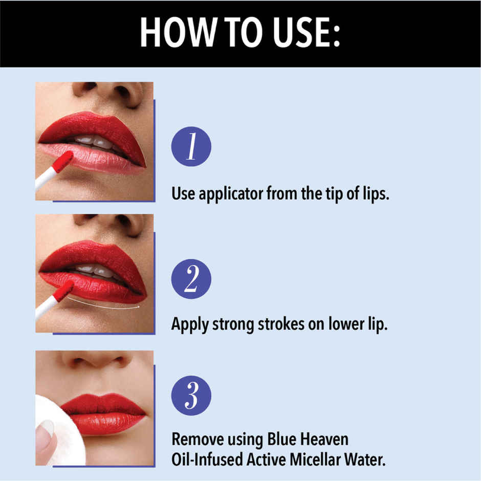 Blue Heaven Non Transfer Liquid Lip Color Matte Finish Waterproof | Pink