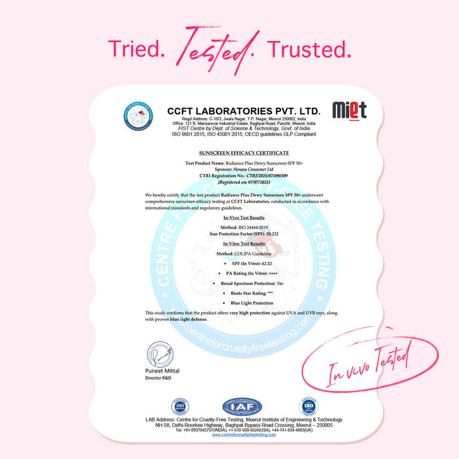 Aqualogica Radiance+ Dewy Sunscreen Gel with Watermelon & Niacinamide - SPF 50+ & PA+++ Combo