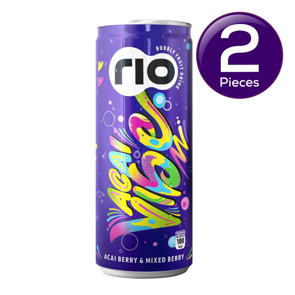 RIO Acai Berry & Mixed Berry Bubbly Fruit Drink Can Combo