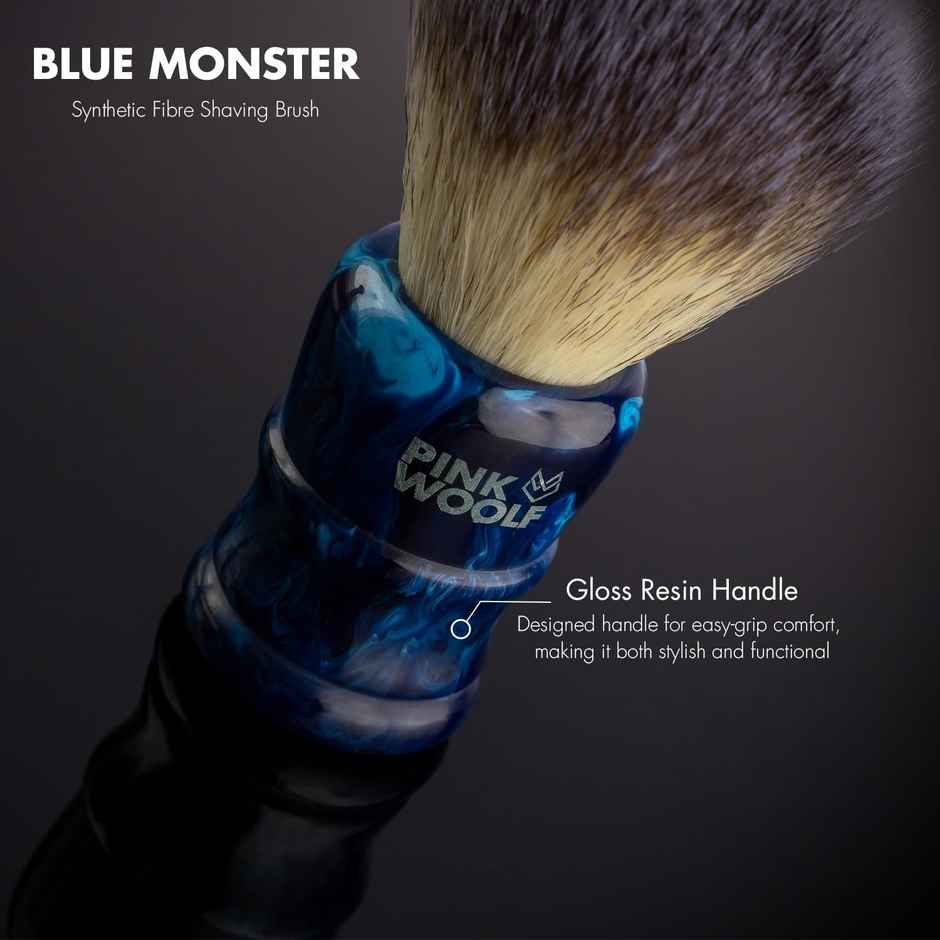 Pink Woolf Hand Crafted Synthetic Bristles Shaving Brush With Gloss Resin