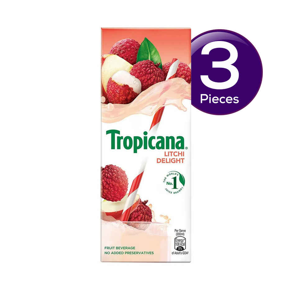 Tropicana Litchi Delight Fruit Juice 200 ml Combo