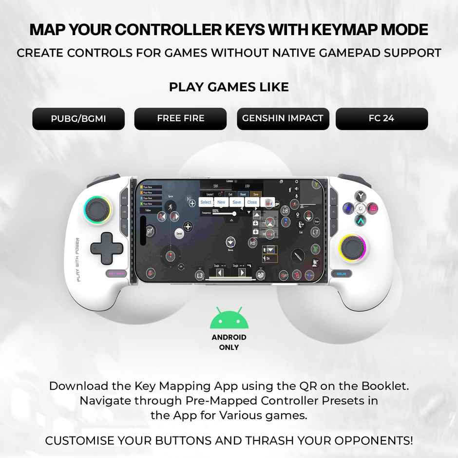 Evofox Deck 2 Smartphone Wireless Gaming Controller | Hall Effect Joysticks | RGB | Android & iOS