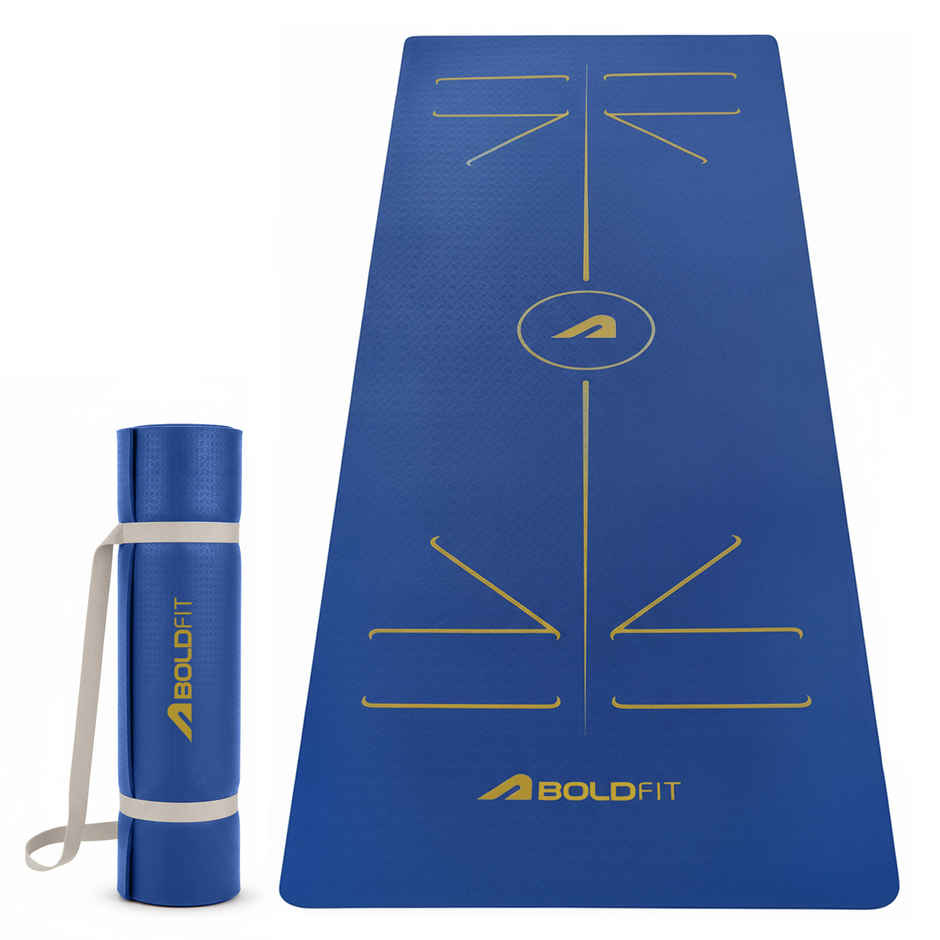 Boldfit TPE Yoga Mat Eco Friendly Non Slip | Carry Bag | Pro Green | 6 mm