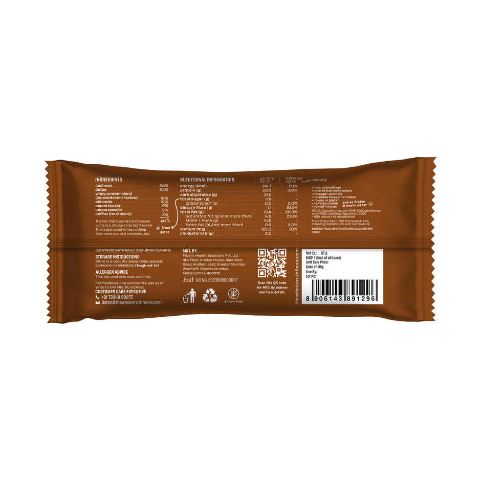 The Whole Truth 20g Protein Coffee Cocoa Protein Bar