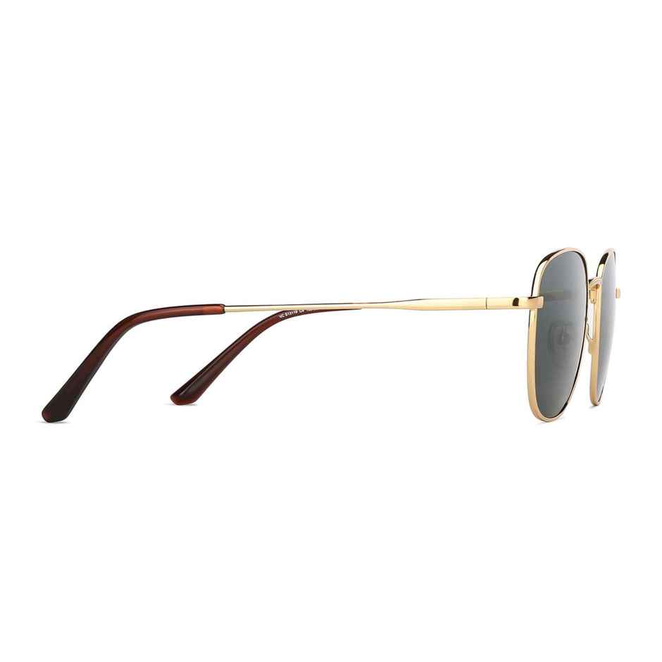 Vincent Chase By Lenskart Unisex Solid Metal Round Sunglasses | Gold - M