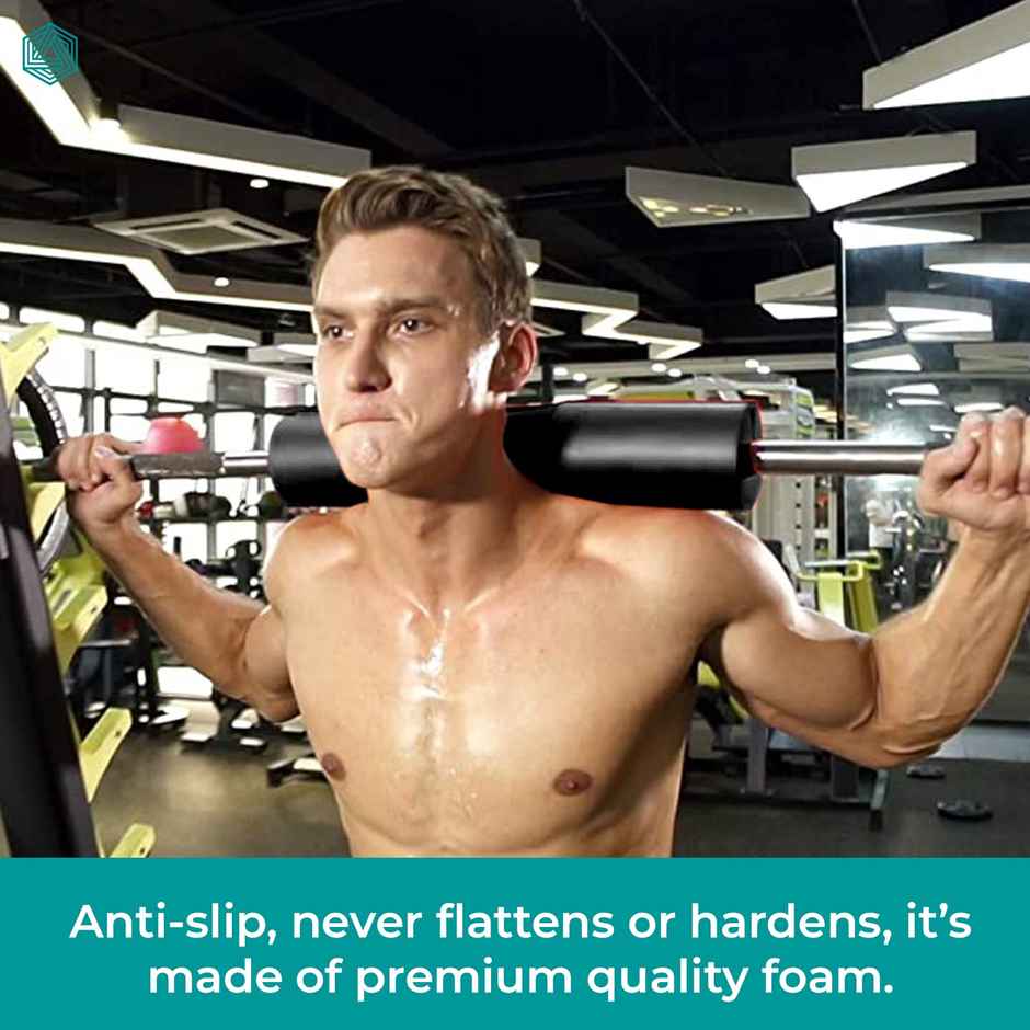 Boldfit Barbell Pad For Weight Lifting With Extra Cushion Squat Pad - Black