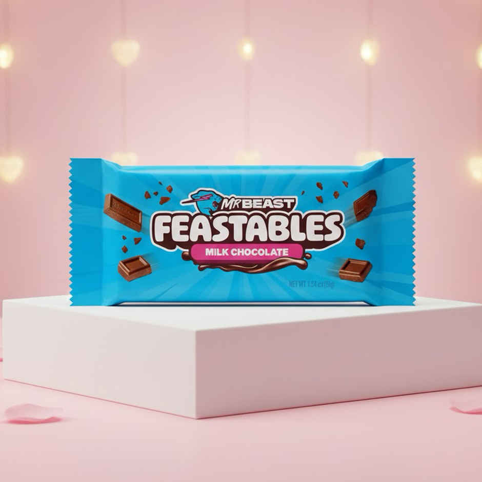 Fablue Teddy Bear Plush Soft Toy Animal  - 27 Cm (1pc) & Mr Beast Feastables Milk Chocolate (35g) Combo