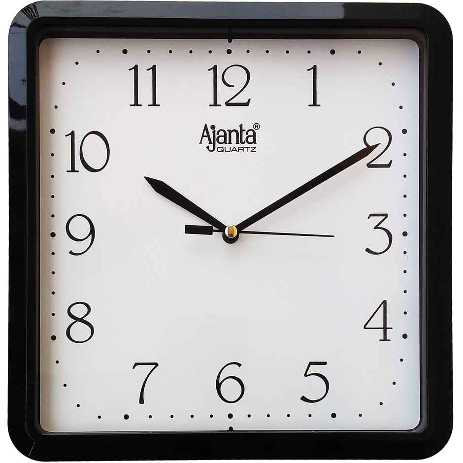Ajanta Plastic Abstract Black Analog Wall Clock (21.6 cm x 21.6 cm x 3.2 cm)