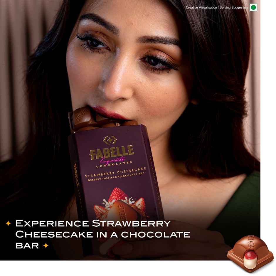 Fabelle Luxury Chocolates Strawberry Cheesecake Handcrafted Bar