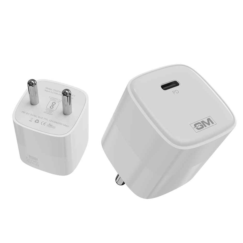 GM G Plus 25W GaN Fast Charger with USB C and USB A Ports