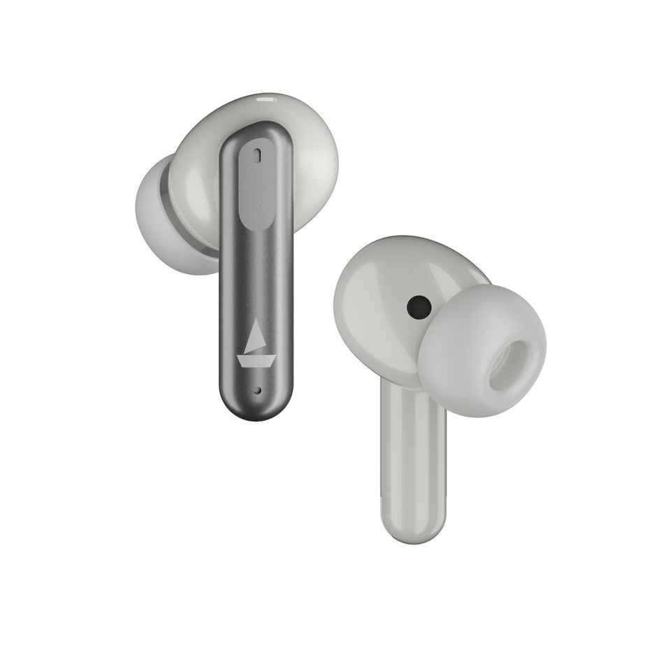 boAt Airdopes 111 v2 TWS Ear Buds with mic, Premium Leather Finish, 4Mics ENx,50HRS Battery, Free Music Streaming,13mm Drivers,Fast Charge,Dual Pair, Bluetooth Earbuds - Ivory White