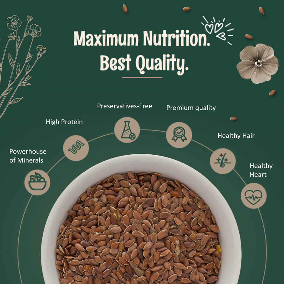 Khari Foods Premium Flax Seeds | Seeds for Eating | Source of Iron & Fibre