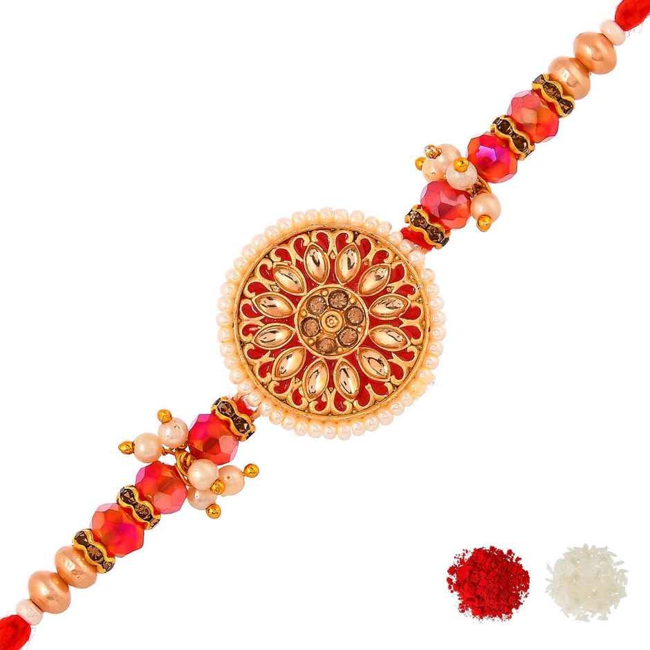 Rakhi for Brother | Bejewelled & Beaded Thread | Kundan | Pack of 1 | Voylla