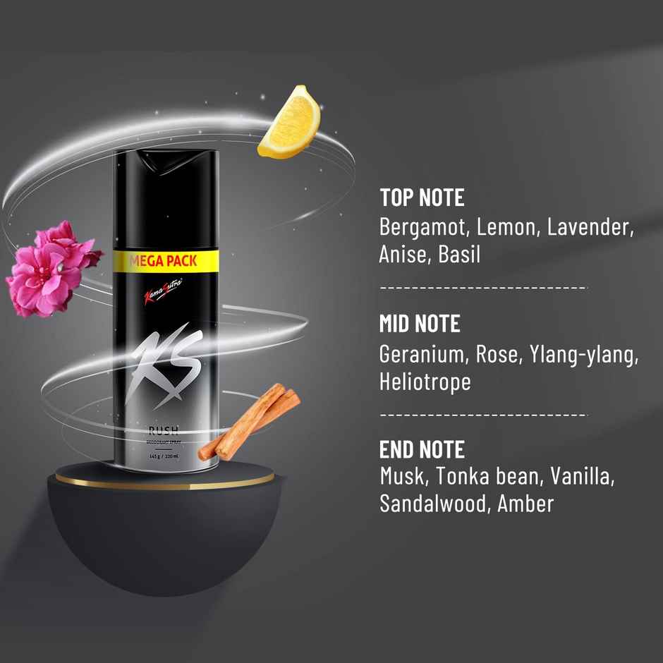 KamaSutra Rush Deo Longlasting Fragrance Spray for men