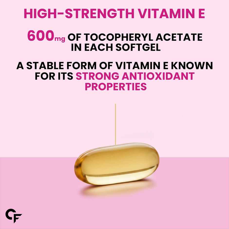 Carbamide Forte 600 mg Vitamin E Capsules for Face and Hair Vitamin E Oil - 60 Capsules
