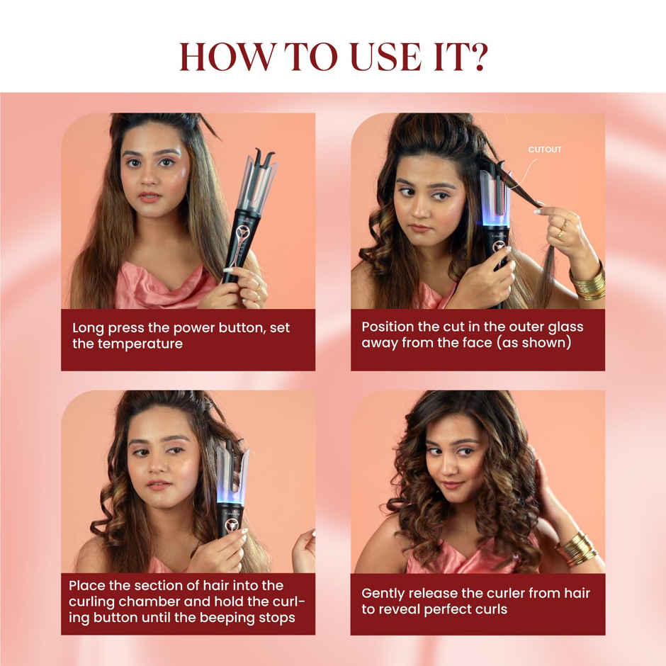 Urban Yog MakeMeeBold Automatic Hair Curler With 4 Heat Settings, Anti-Scald Design