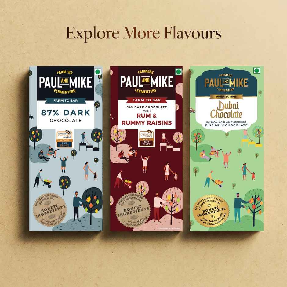 Paul And Mike 72% Dark Chocolate with Roasted Almonds & Himalayan Pink Salt