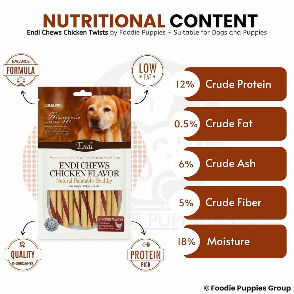 Foodie Puppies Dog Treat Chew Twists Stick