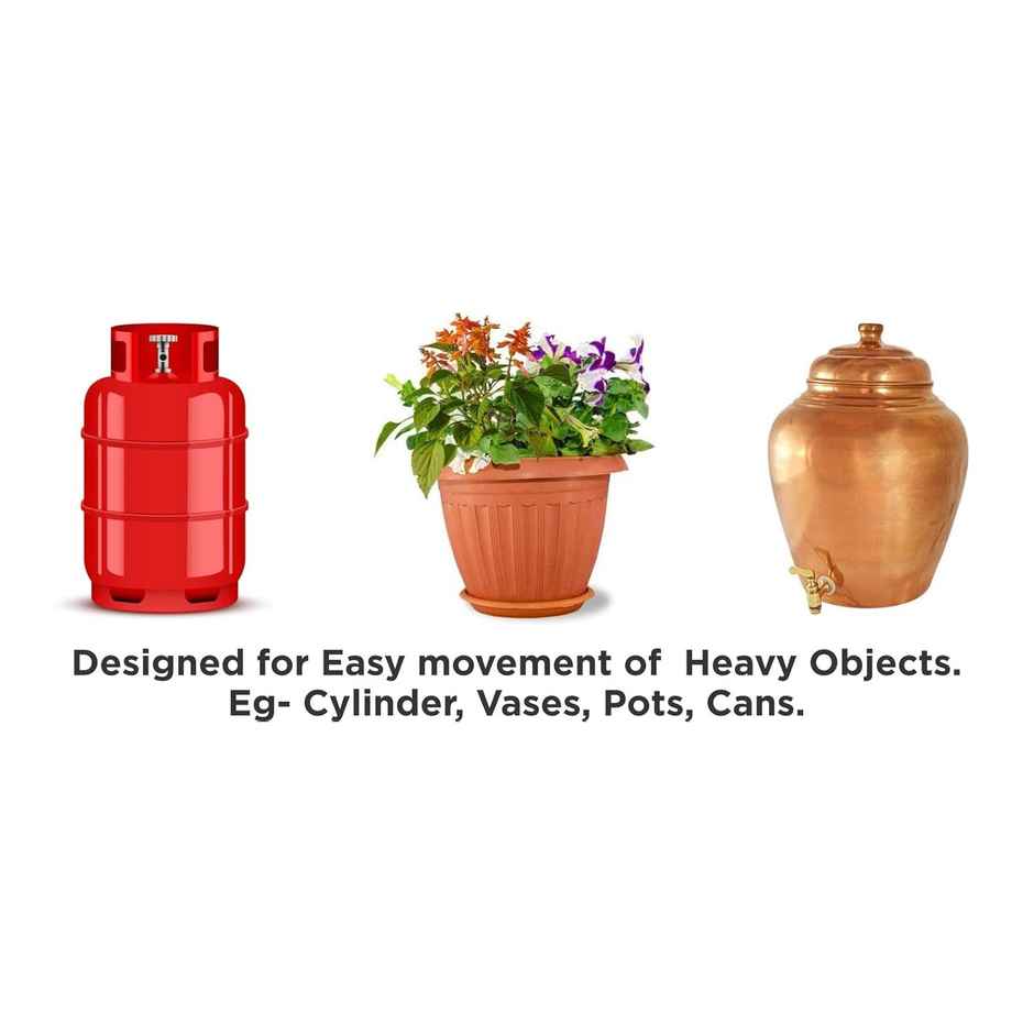 Crystal Hard Plastic Gas Cylinder Trolley | Colour May Vary