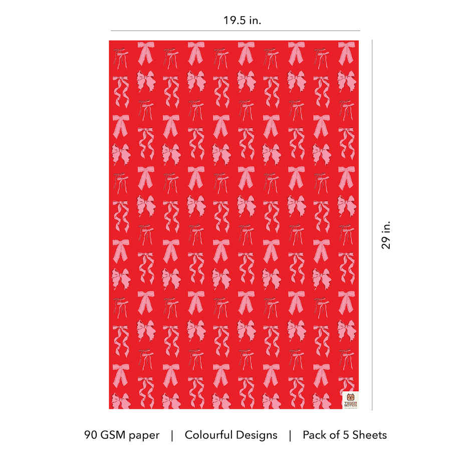 Tiger Notes Gift Wrap | Red Bow