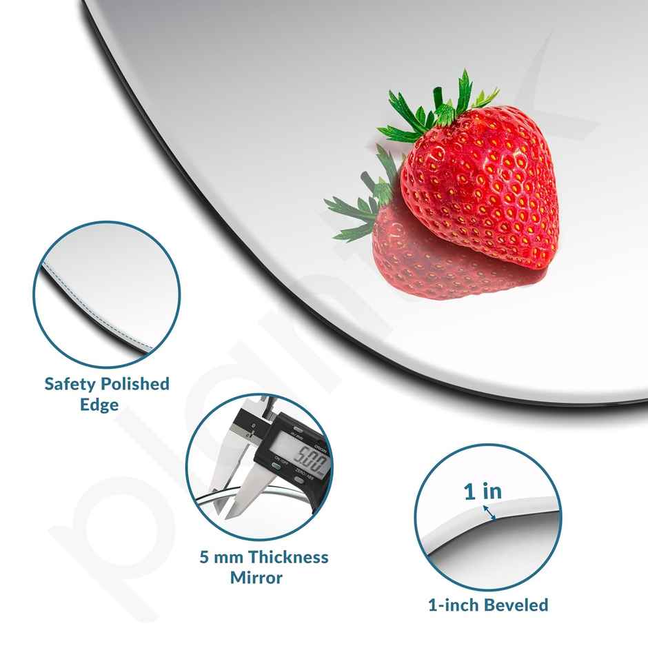 Plantex Frameless Round Mirror with Beveled Edges for Bathroom Dressing Room - 24 Inch