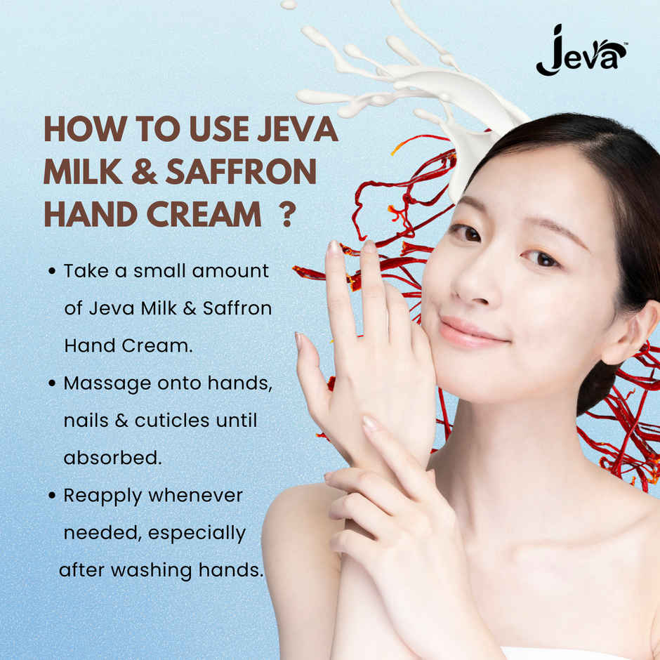 Jeva Milk and Saffron Hand Cream with Shea Butter Deep Moisturizing and Softening Gel