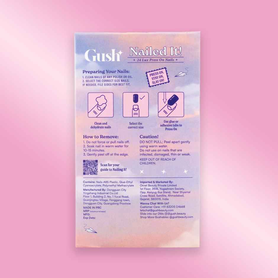 Gush Beauty Nailed It | Reusable Luxury Press On Nails | Super Short Square | Siren | Nude