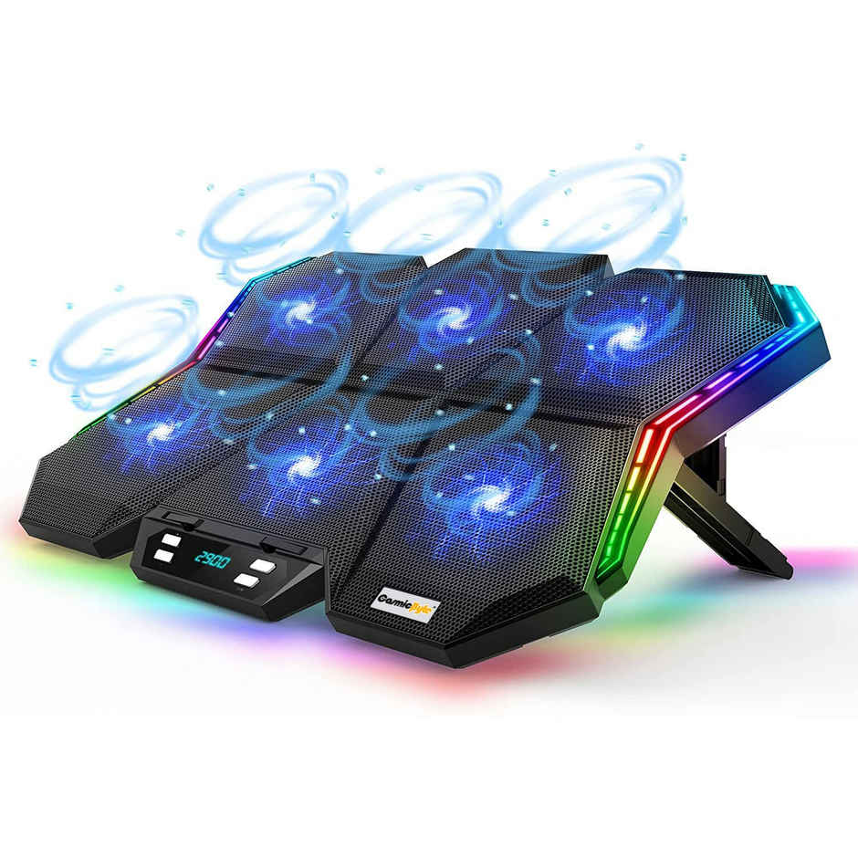 Cosmic Byte Meteoroid Rgb Laptop Cooling Pad With 6 Fan Upto 17 Inch Laptops (Black/Blue)