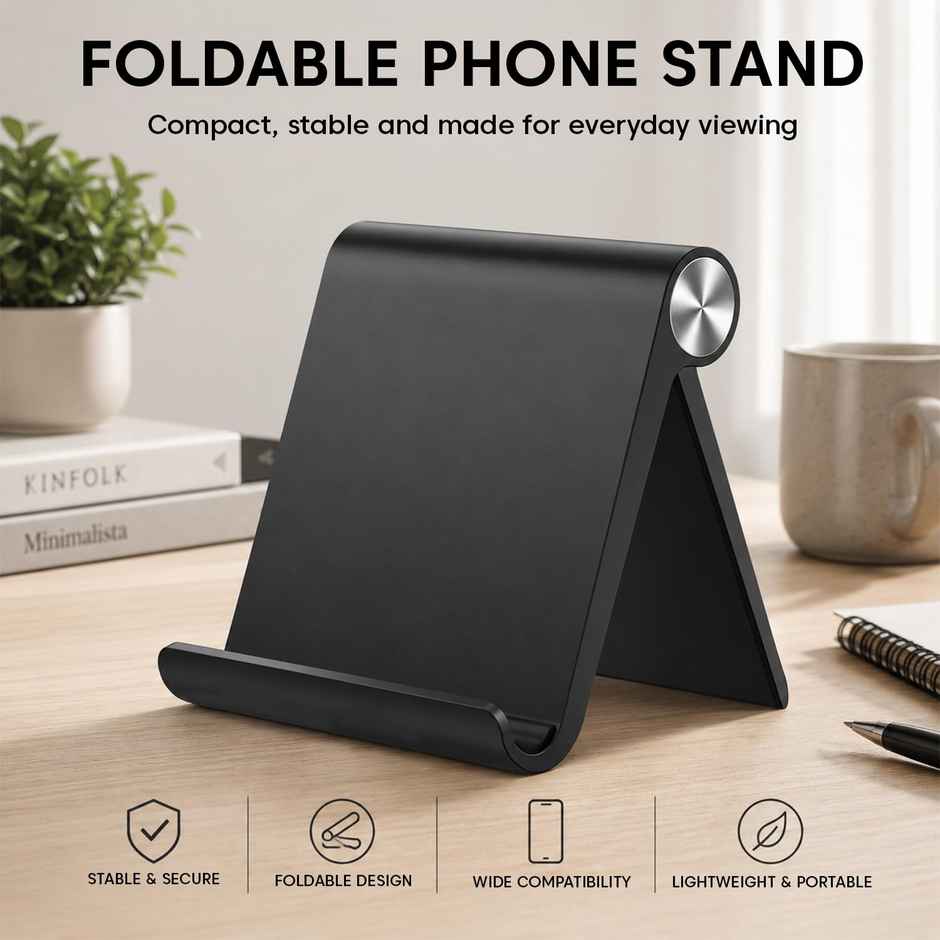 Sounce Multi-Angle Foldable Tablet & Phone Stand | Adjustable Desktop Holder | Black