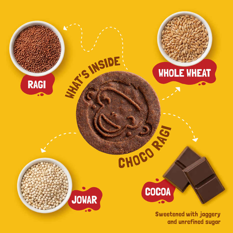 Slurrp Farm No Maida No Palm Oil Choco Ragi Cookies | Yummy Biscuits For Kids | Combo