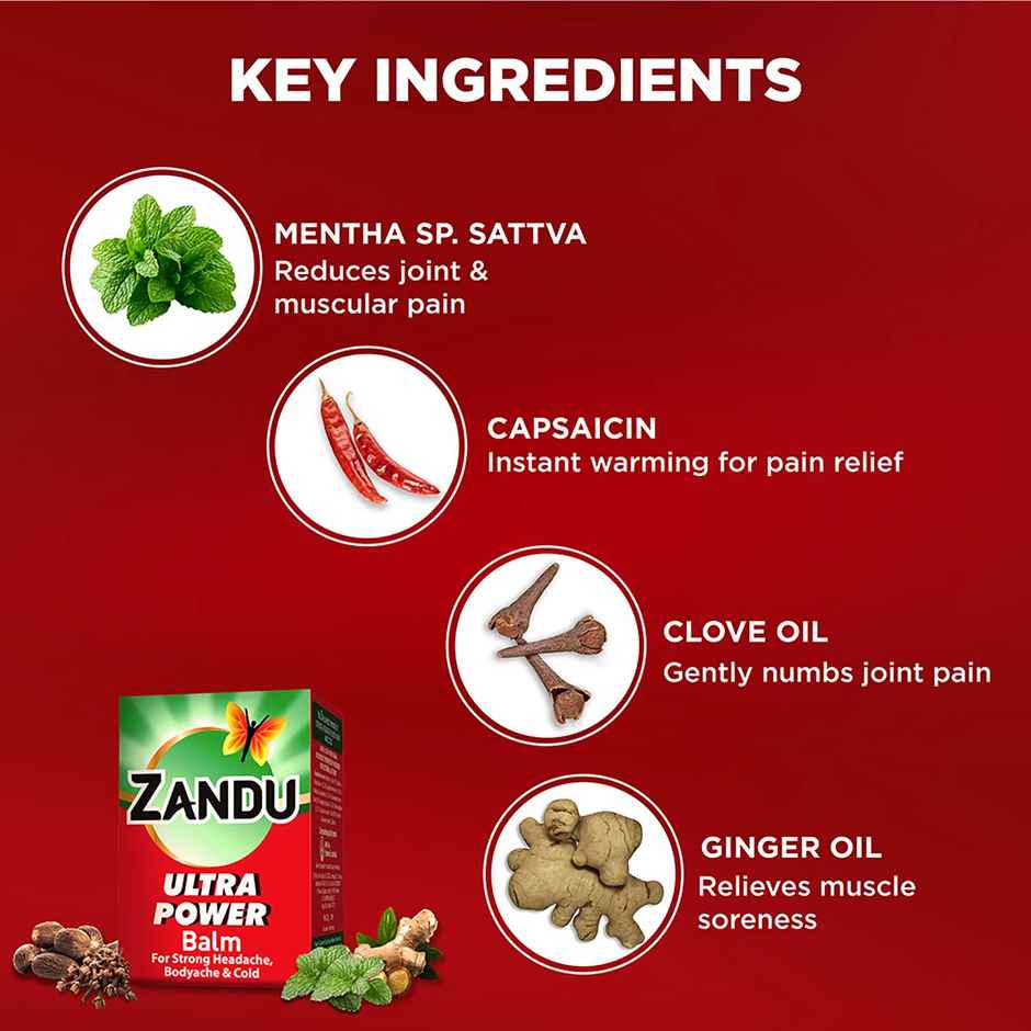Zandu Balm Ulter Power For Strong Headache Bodyache & Cold