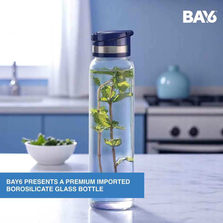 BAY6 Premium Imported Borosilicate Glass Bottle | 1000 ml