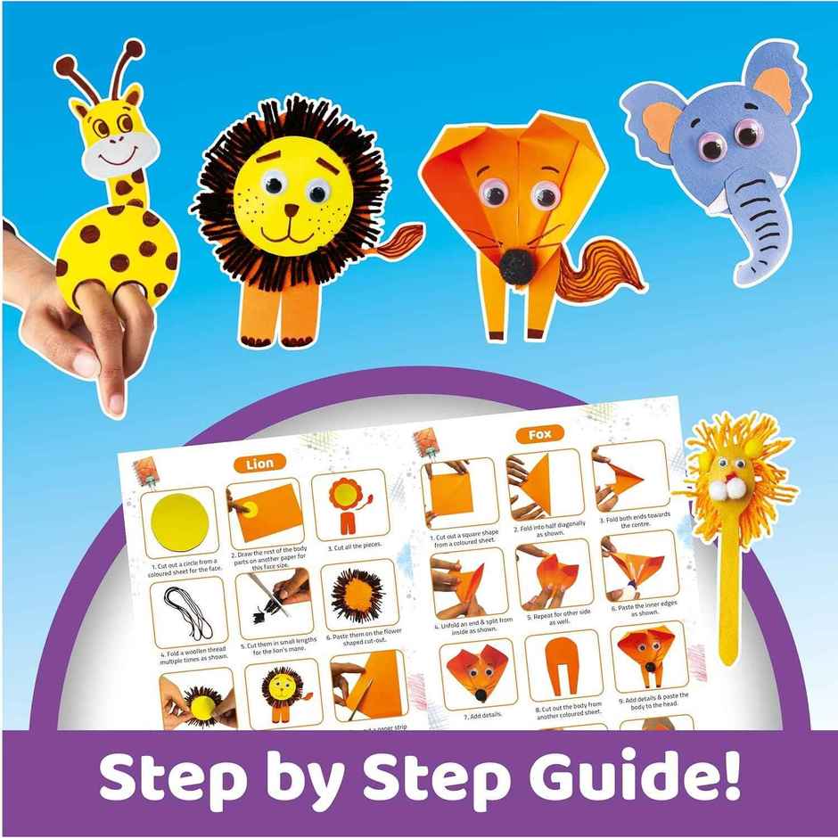 Webby Diy Finger Puppets Art And Craft Activity Kit Hobby Kit | School Projects, Craft Supply