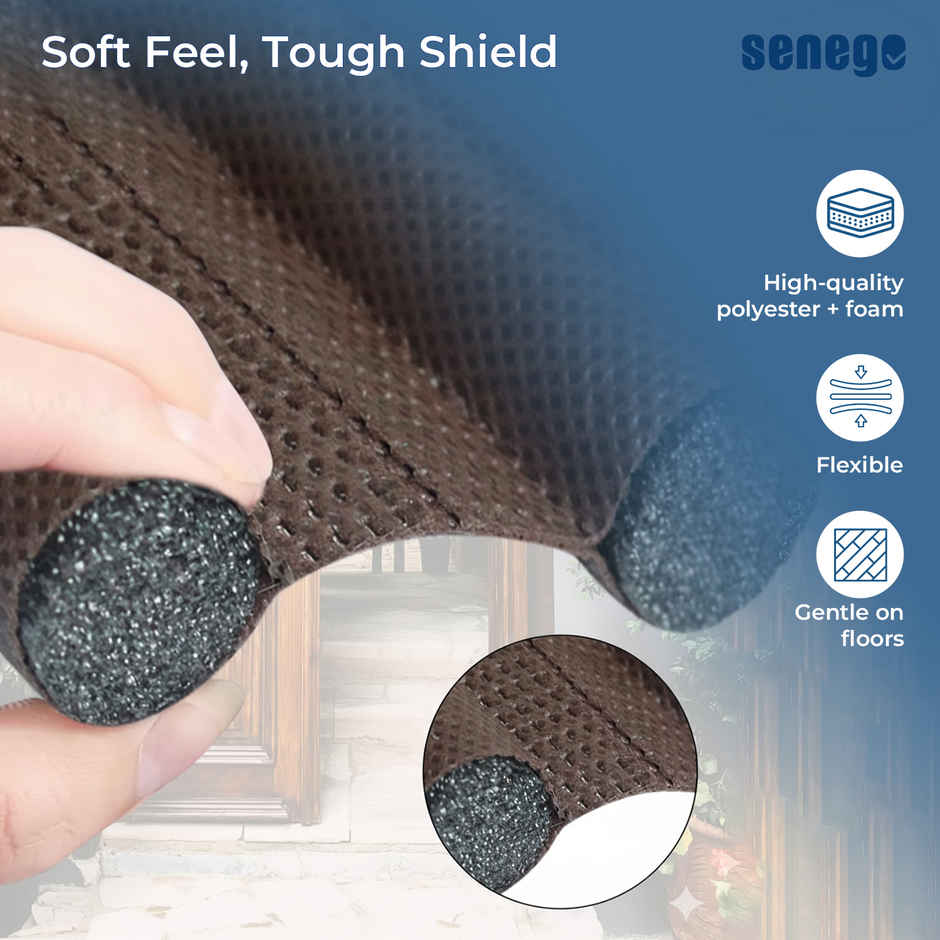 Senego Door Guard Bottom Seal Strip 38 Inch for Noise, Dust & Insect Blocker Door Gap Filler | Brown