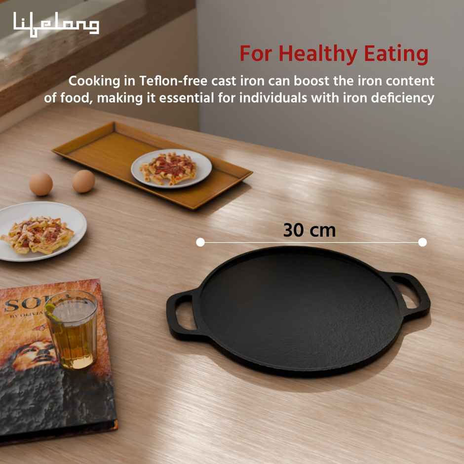Lifelong Cast Iron Dosa Tawa | 30 cm