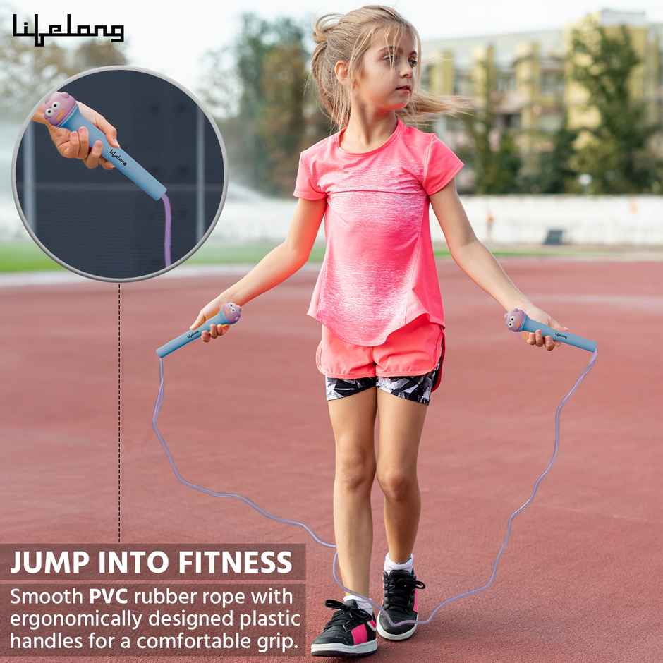 Lifelong Skipping Rope for Men, Women & Children | Tangle-Free, 290cm (Blue, LLSR05)