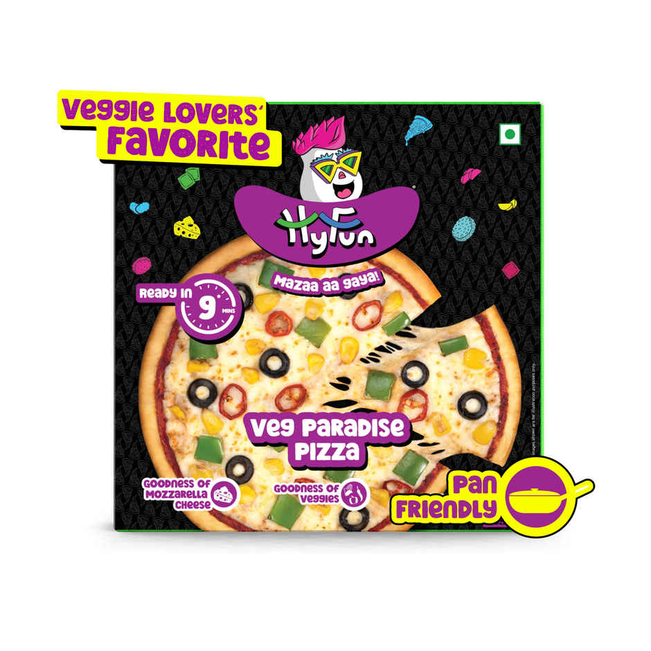 HyFun Veg Paradise Pizza, Cheesy Snack | Frozen