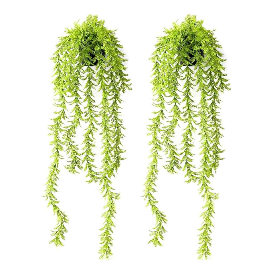TIED RIBBONS Hanging Ferns Artificial Plant With Pot