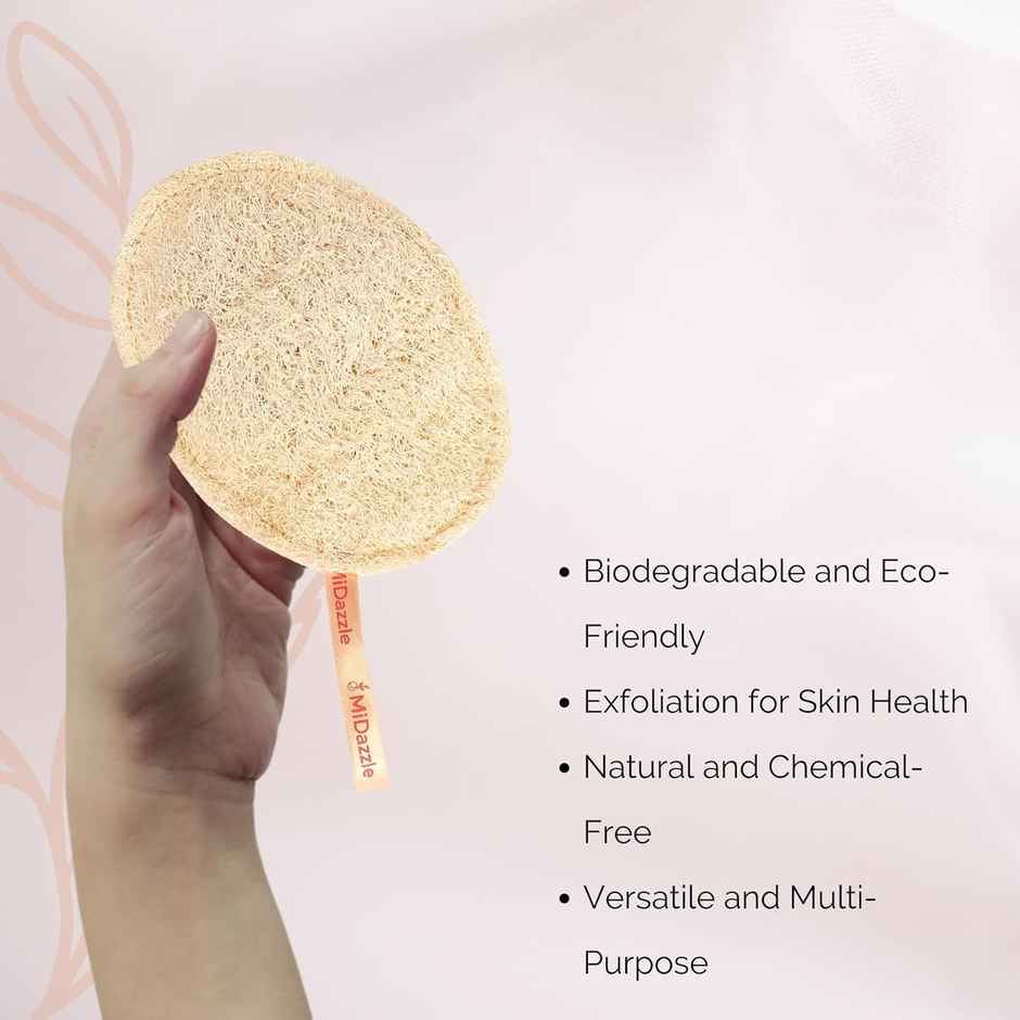 Midazzle 100% Natural Body Scrubber Organic Loofah for Bathing | Oval | MIOL6102