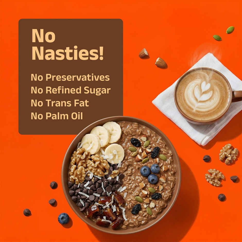 Pintola 26g High Protein Oats | Caffe Mocha - No Refined Sugar - With Almonds & Raisins